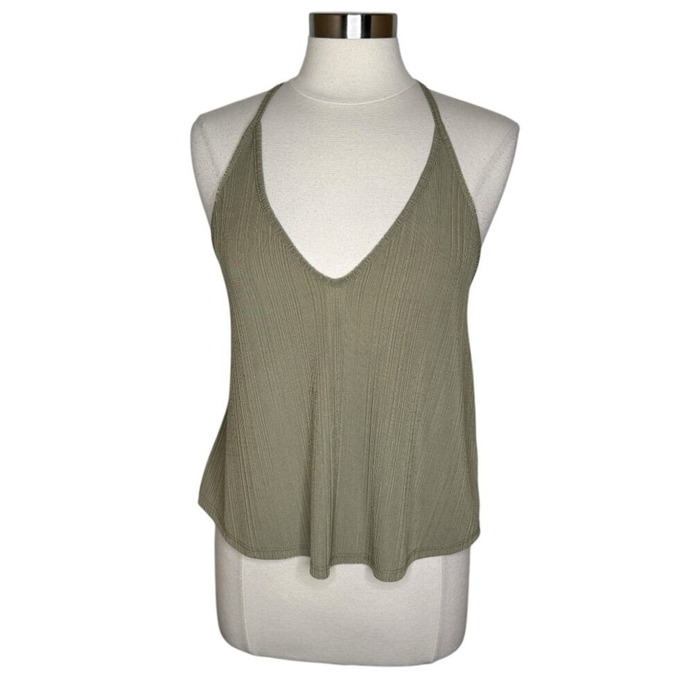 Free People Intimately Slinky Slinky Ribbed V-Neck Tank Top Olive Women's XS